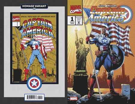 SAM WILSON, CAPTAIN AMERICA #1 WHILCE PORTACIO CAPTAIN AMERICA SAM WILSON HOMAGE VARIANT *RELEASE DATE: 1/1/25* *(DH K3)*