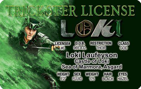 TRICKSTER LOKI LICENSE CARD