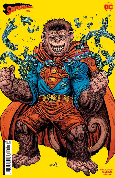 SUPERMAN #13 CVR F MARIA WOLF APRIL FOOLS BEPPO THE SUPER MONKEY CARD STOCK VAR (HOUSE OF BRAINIAC) *RELEASING 4/17/24* (DH B1)