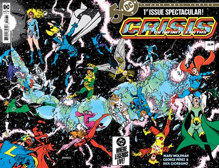 CRISIS ON INFINITE EARTHS #1 (OF 12) FACSIMILE EDITION CVR B GEORGE PEREZ WRAPAROUND FOIL VAR *RELEASING 4/17/24*