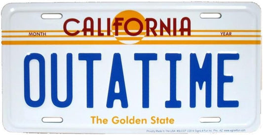 "Out of Time" Metal License Plate