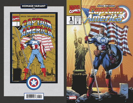 SAM WILSON, CAPTAIN AMERICA #1 WHILCE PORTACIO CAPTAIN AMERICA SAM WILSON HOMAGE VARIANT *RELEASE DATE: 1/1/25*