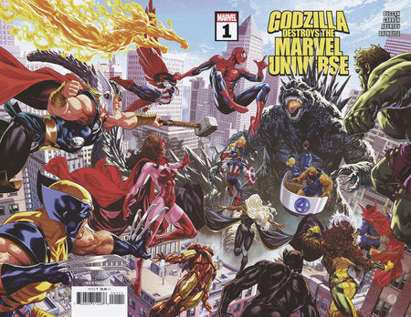 GODZILLA DESTROYS THE MARVEL UNIVERSE #1 WRAPAROUND COVER *RELEASE DATE 7/16/25* *(DH W2)*