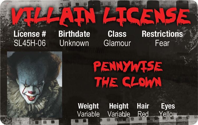 VILLAIN LICENSE PENNYWISE