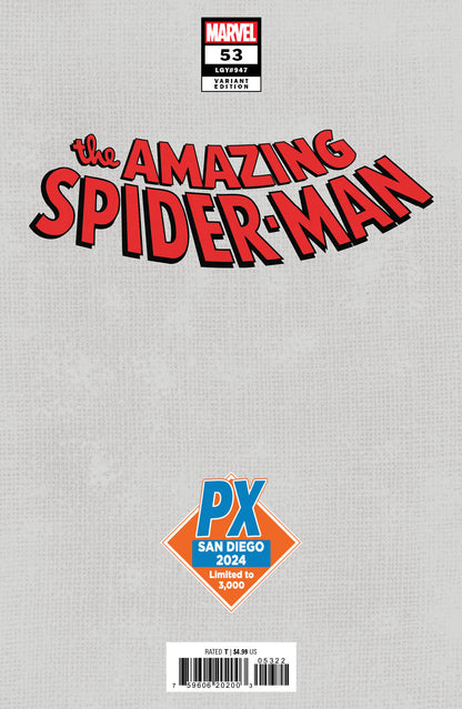 SDCC 2024 AMAZING SPIDER-MAN #53 BW PX VARIANT EDITION *RELEASE DATE: 8/7/24* *(DH J1)*