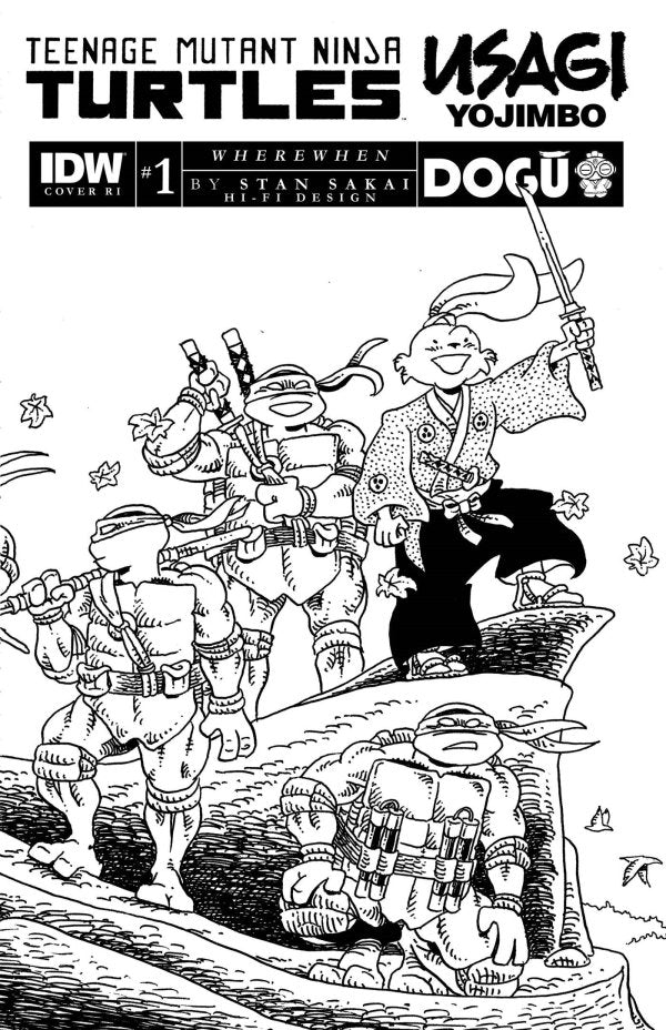 Teenage Mutant Ninja Turtles / Usagi Yojimbo: WhereWhen #1 Cover E 1:25 Stan Sakai Black & White Variant *(DH J4)*