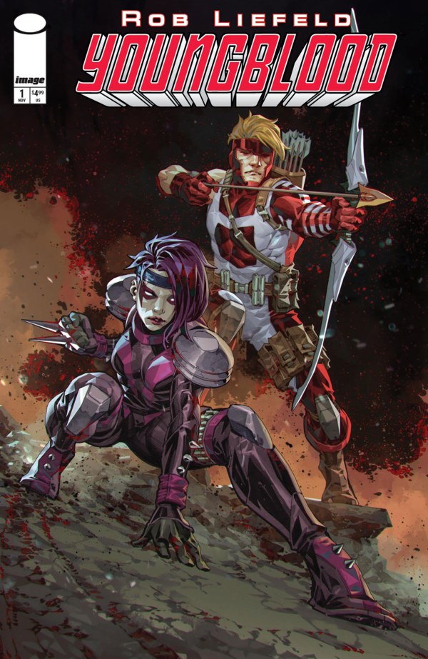 YOUNGBLOOD #1 (2025) CVR A ROB LIEFELD POLYBAGGED & COLLECTIBLE CARD *RELEASE DATE: 11/12/25* *(DH Q2)* / *(DH Y4)*