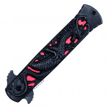 8 3/4" RED DRAGON POCKET KNIFE