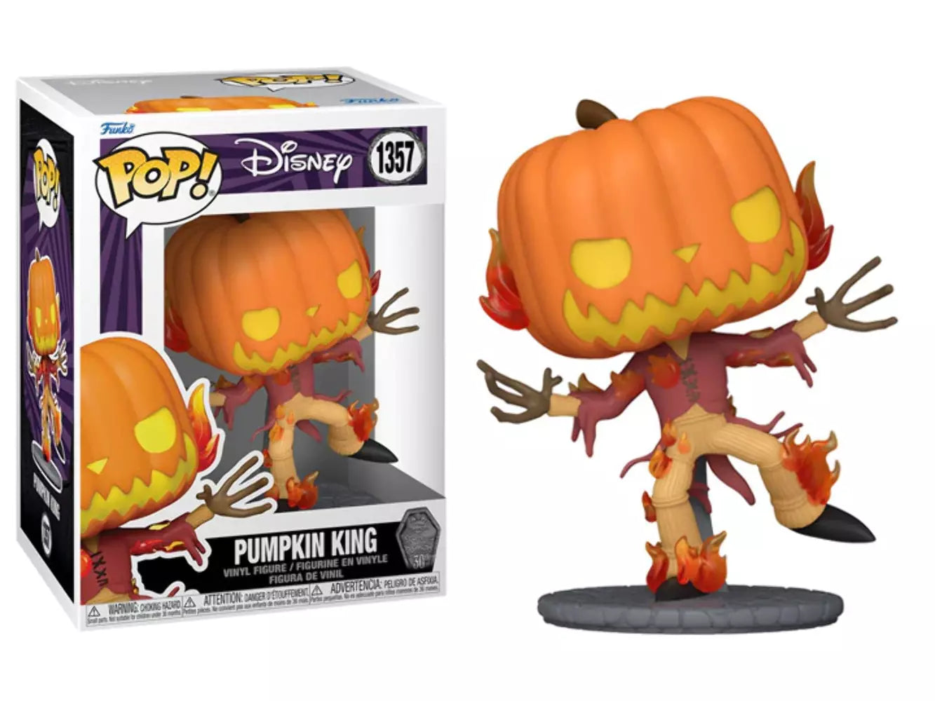 Nightmare Before Christmas 30th Anniversary Pumpkin King Pop! Vinyl Figure #1357 - Entertainment Earth Exclusive